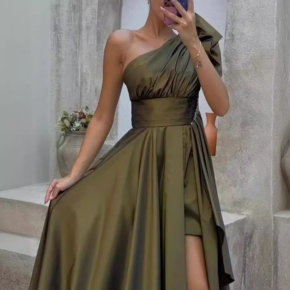 Jenna - Elegante maxi vestido verde