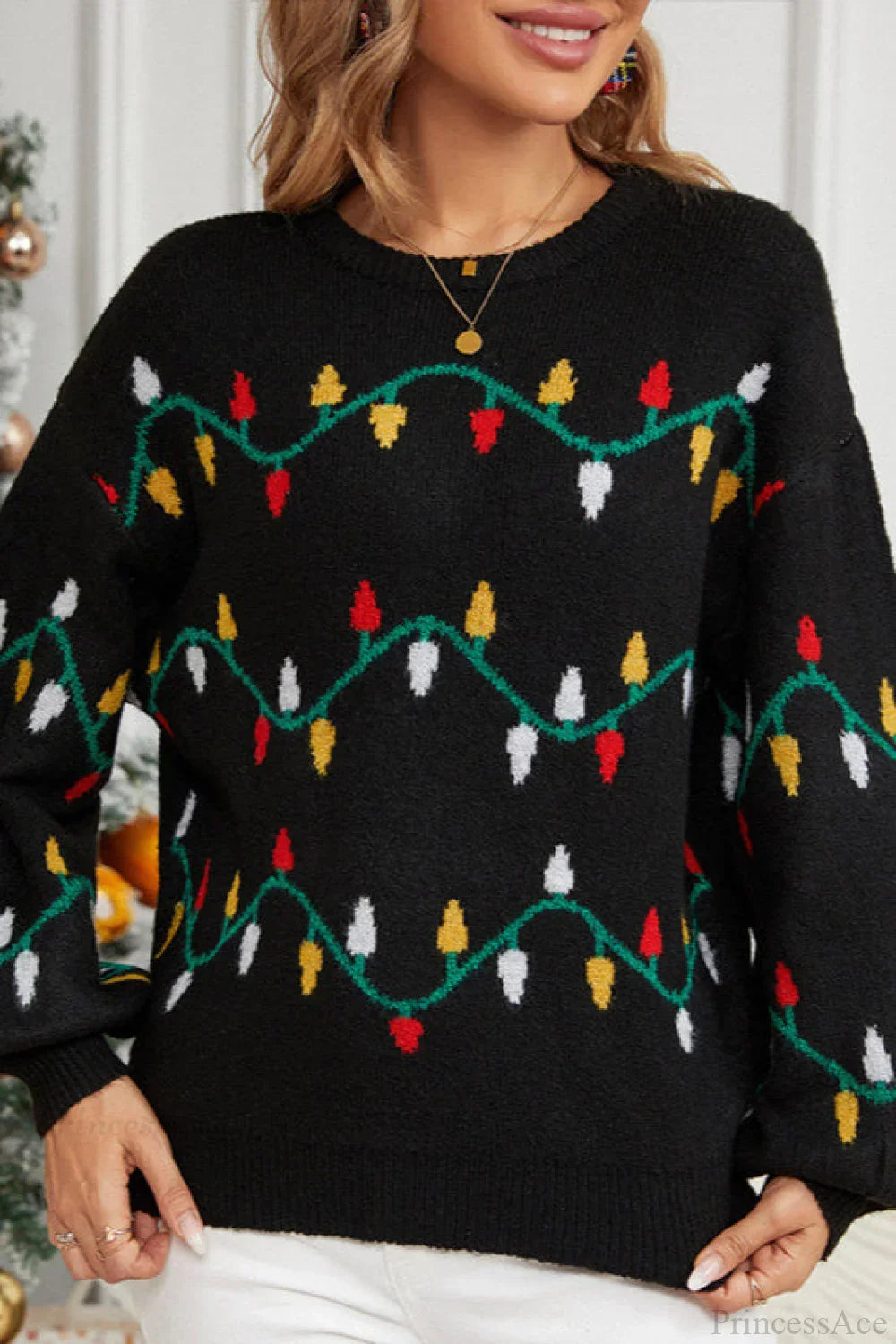 Velina Moda | Christmas Light Sweet Loose Sweater Knitted Sweater