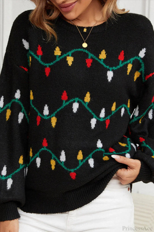 Velina Moda | Christmas Light Sweet Loose Sweater Knitted Sweater