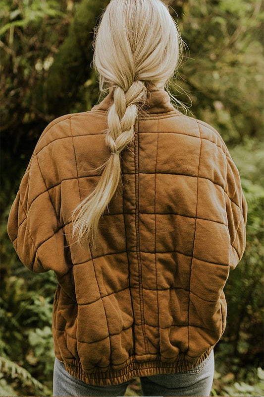 Velina Moda | Attached Pocket Quilted Jacket Crop