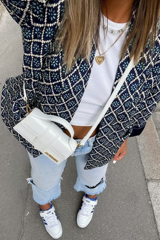 Velina Moda | Print Loose Lightweight Cotton Jacket