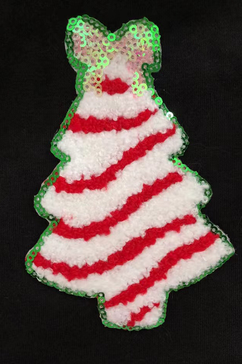 Velina Moda | Casual Christmas Tree Sequin O-Neck Sweatshirts