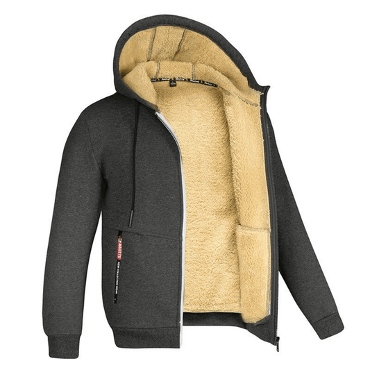 Tomás - Men's fleece-lined zip-up sweatshirt