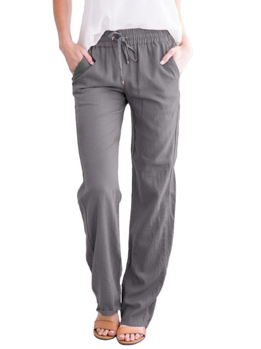 Velina Moda | Lightweight airy leisure pants with elastic waistband