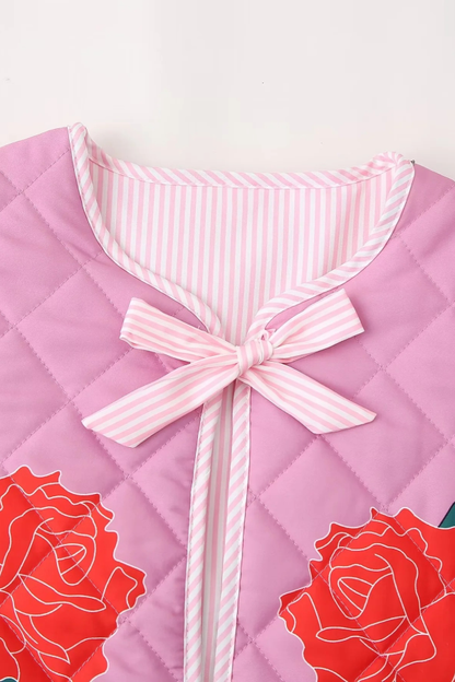 Velina Moda | Print Bow Puffer Jacket