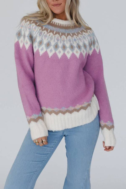Velina Moda | Christmas Thickened Round Neck Long Sleeve Knitted Sweater
