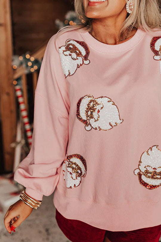 Velina Moda | Santa Claus Sequins Casual Loose Sweatshirt