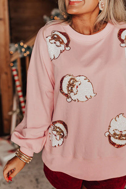 Velina Moda | Santa Claus Sequins Casual Loose Sweatshirt