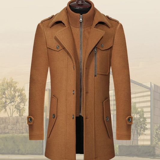 Winter Coat in Wool Blend with Knitted Inner Lining