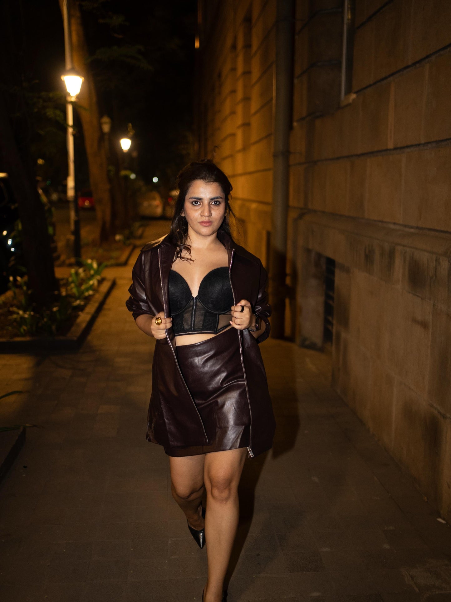 Velina Moda | Long Coat & Short Skirt Cord Set