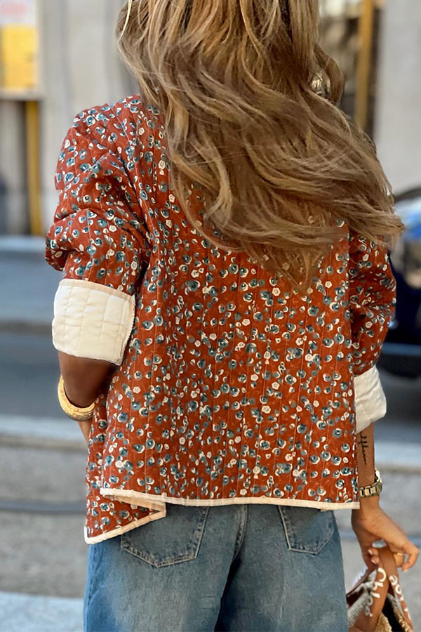 Velina Moda | Cotton Floral Contrast Cotton Jacket