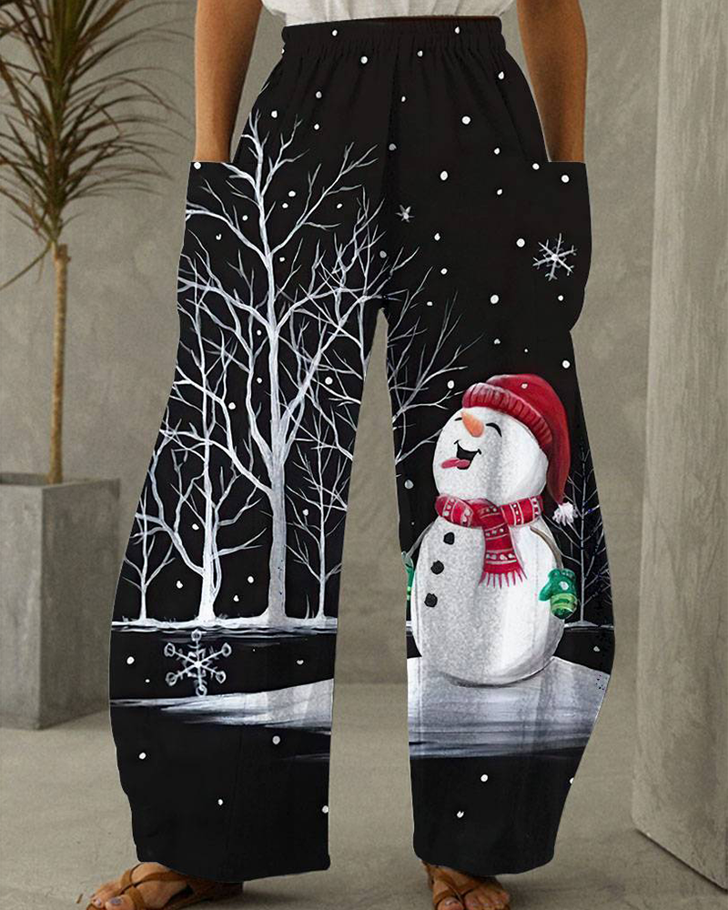 Velina Moda | Christmas Print Leisure Pants
