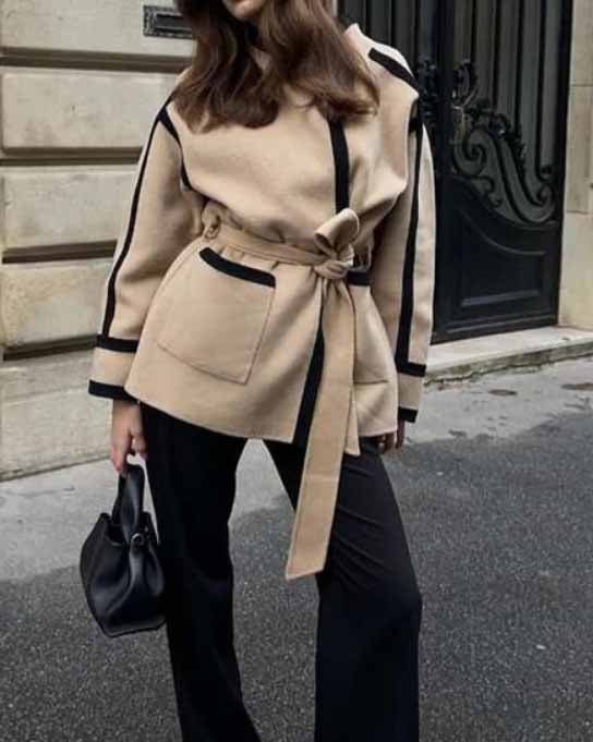 Velina Moda | Casual Lace-Up Jacket