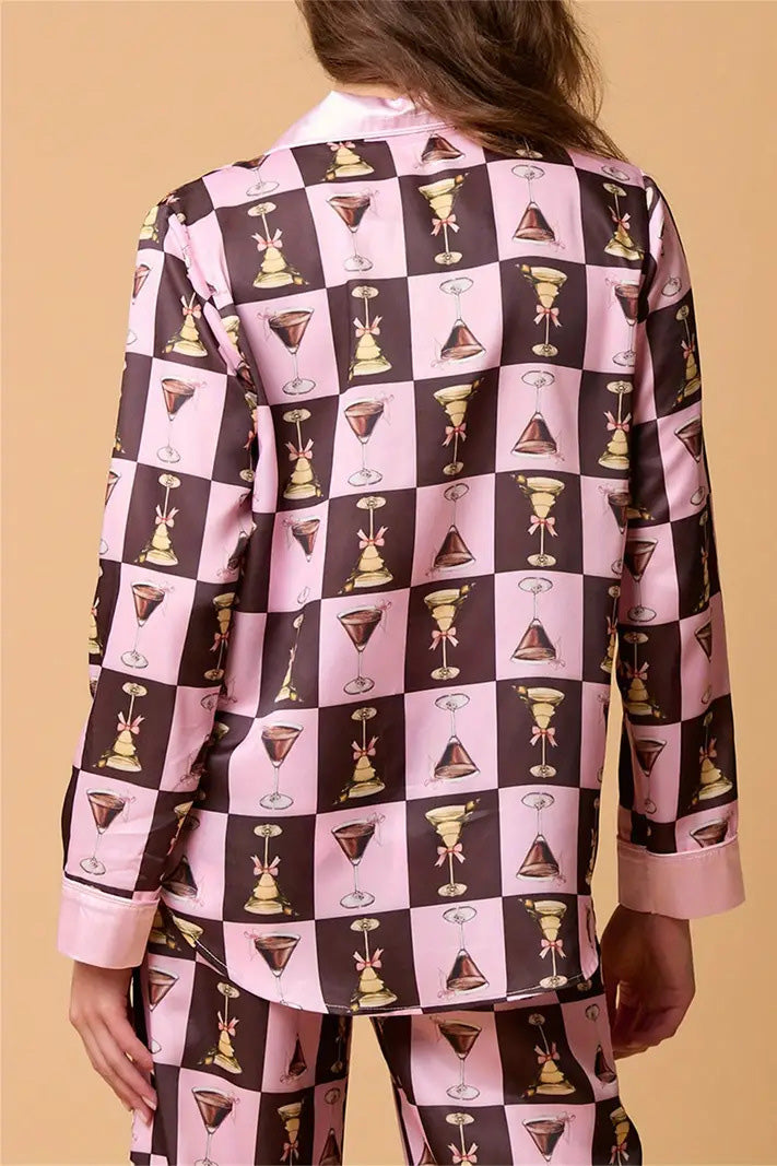 Velina Moda | Christmas Festive Striped Pattern Pajama Set
