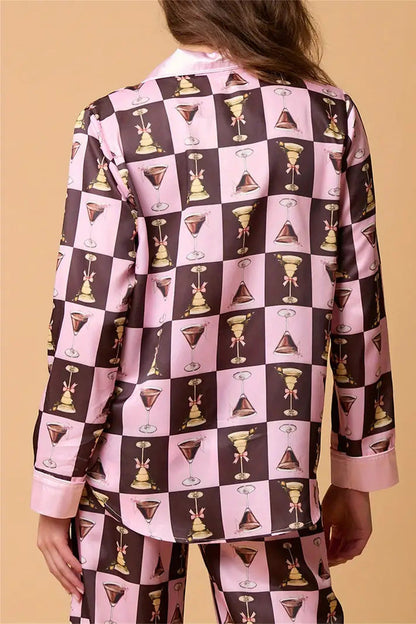 Velina Moda | Christmas Festive Striped Pattern Pajama Set
