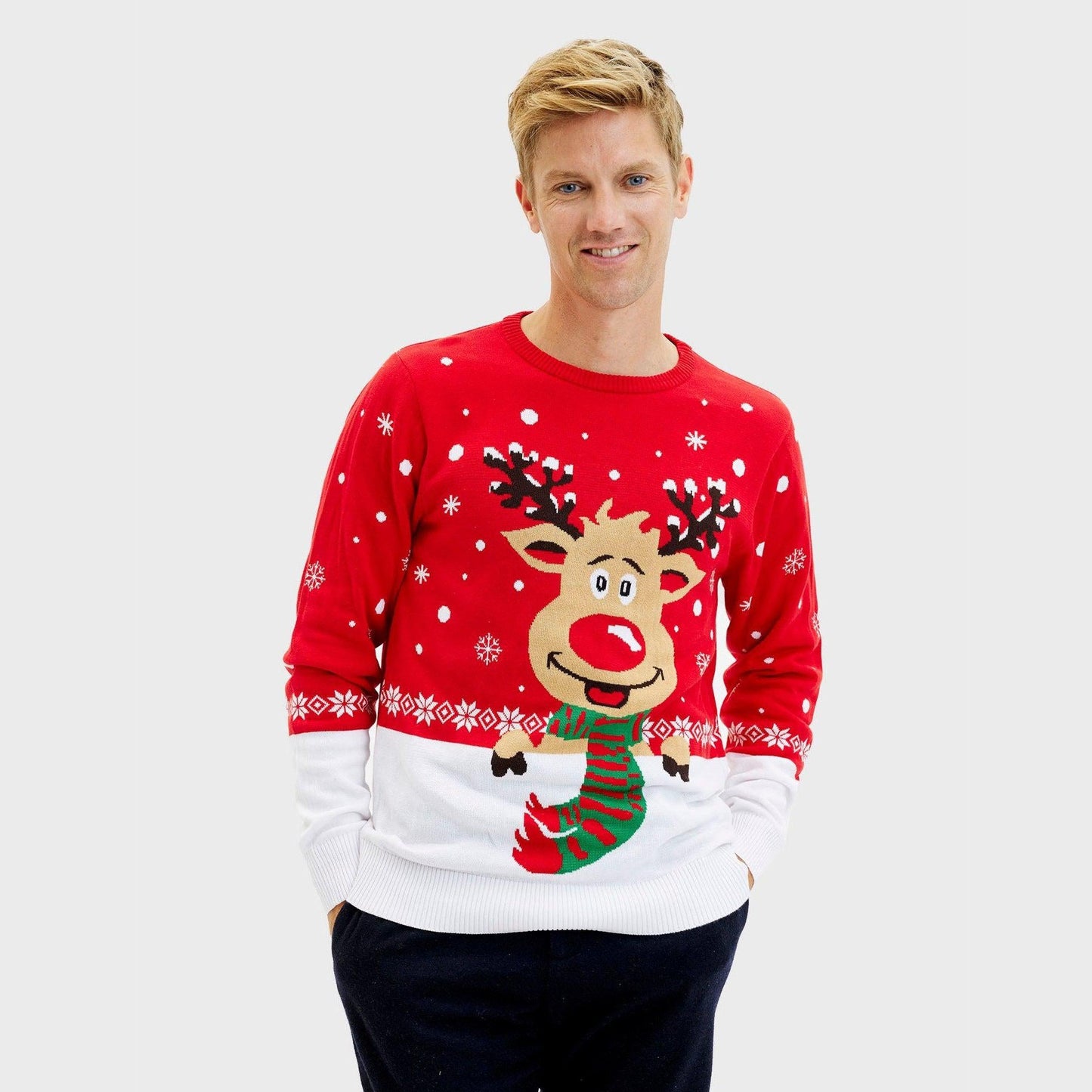 Velina Moda | Rudolf's Christmas Sweater Red Men's