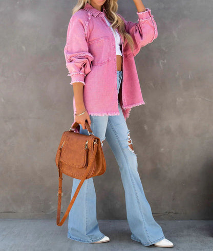 Velina Moda | Edge Patchwork Pocket Denim Jacket