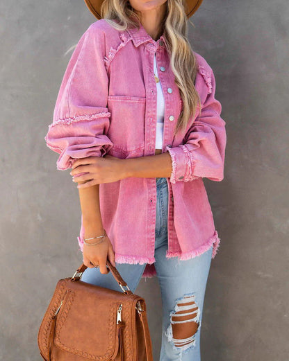 Velina Moda | Edge Patchwork Pocket Denim Jacket