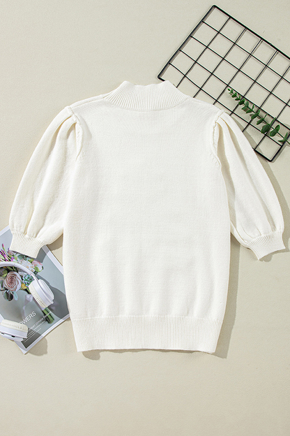 Velina Moda | Casual Christmas Tree Sequin Patchwork Half Turtleneck Sweater