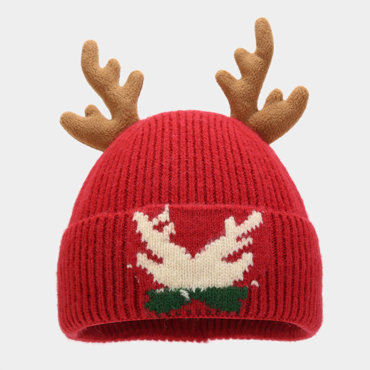Velina Moda | Christmas Reindeer Antlers Scarf Hat Gloves Three-Piece Set (3 Colors)