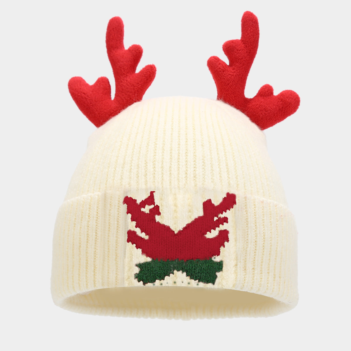 Velina Moda | Christmas Reindeer Antlers Scarf Hat Gloves Three-Piece Set (3 Colors)