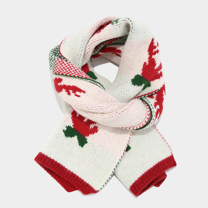 Velina Moda | Christmas Reindeer Antlers Scarf Hat Gloves Three-Piece Set (3 Colors)
