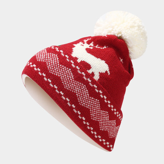 Velina Moda | Christmas Reindeer Pattern Hat Scarf Gloves Set (6 Colors)