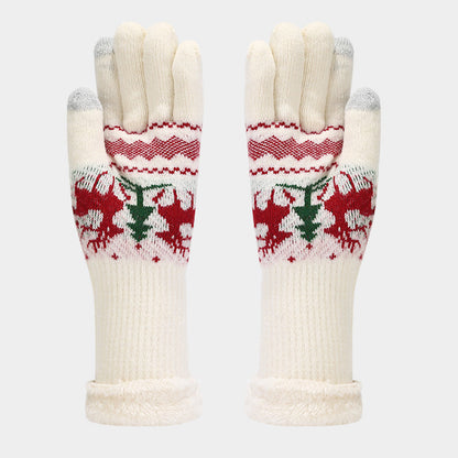 Velina Moda | Christmas Reindeer Pattern Hat Scarf Gloves Set (6 Colors)