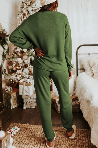 Velina Moda | Casual Party Santa Christmas Tree Candy Sequins Lace O-Neck Long Sleeve Two Pieces (3 Colors)