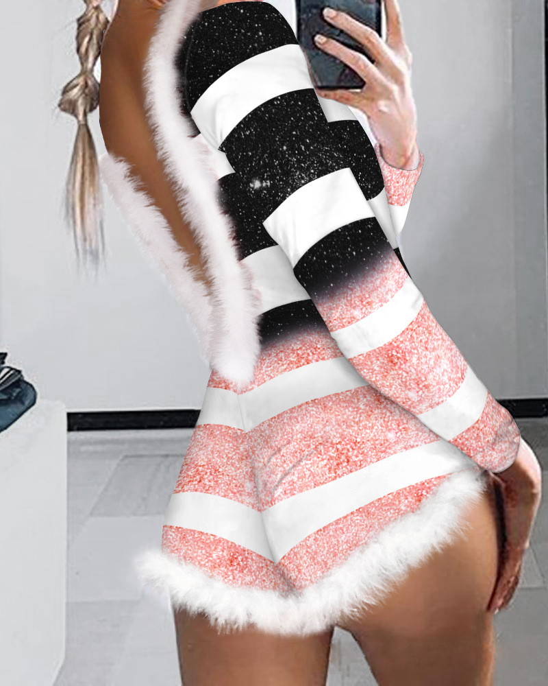 Velina Moda | Christmas Floral Sexy Body Tight Jumpsuit Shorts