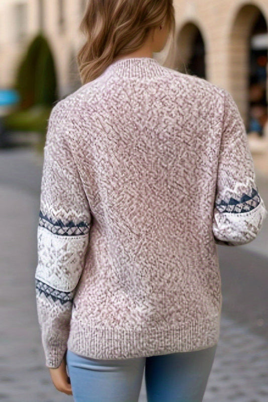 Velina Moda | Chic Christmas Turtleneck with Snowflake Sweater