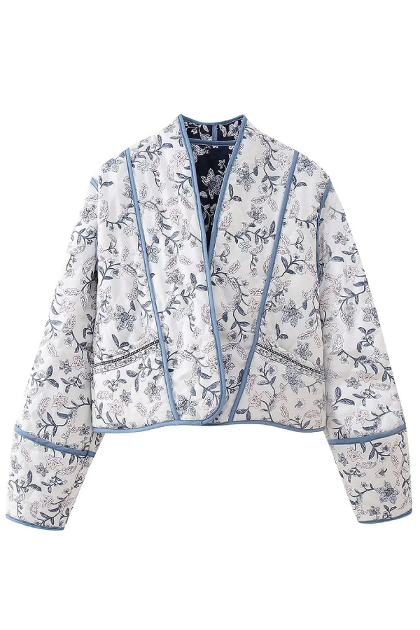 Velina Moda | Collar Reversible Puffer Jacket In Cropped Form