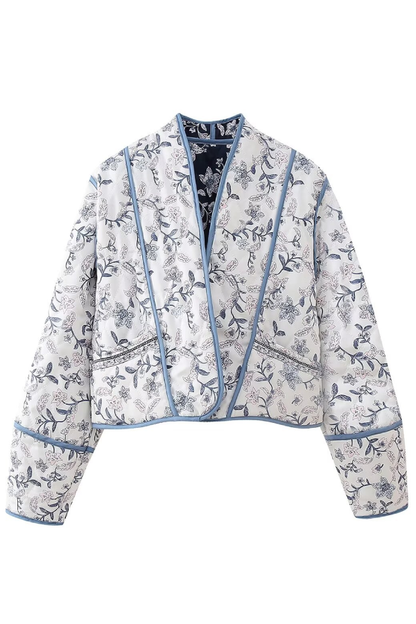 Velina Moda | Collar Reversible Puffer Jacket In Cropped Form