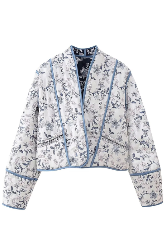 Velina Moda | Collar Reversible Puffer Jacket In Cropped Form