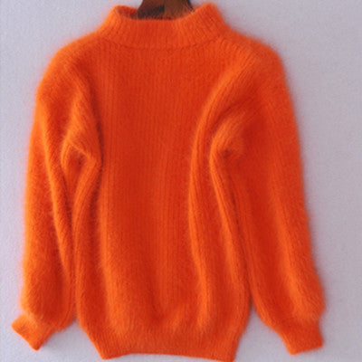 Winter Sweater with Fleece Knit and Balloon Sleeves