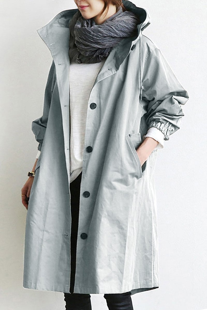Hooded trench coat for women