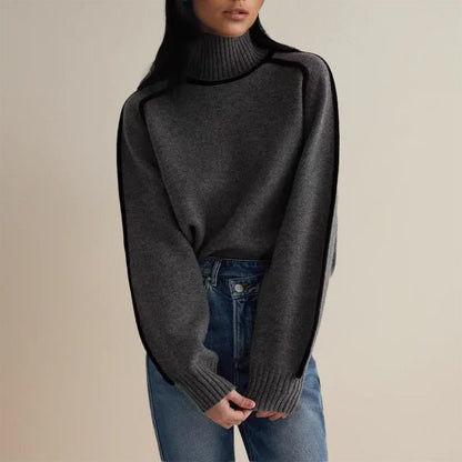 Claudia - Women's knitted cashmere sweater with a high neck