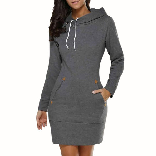 Casual hoodie dress with pockets