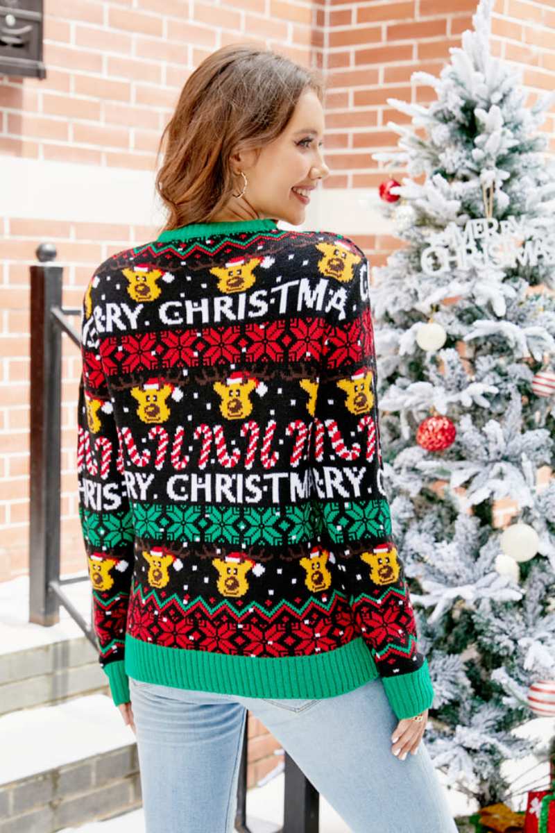 Velina Moda | Christmas Cartoon Reindeer Sweater