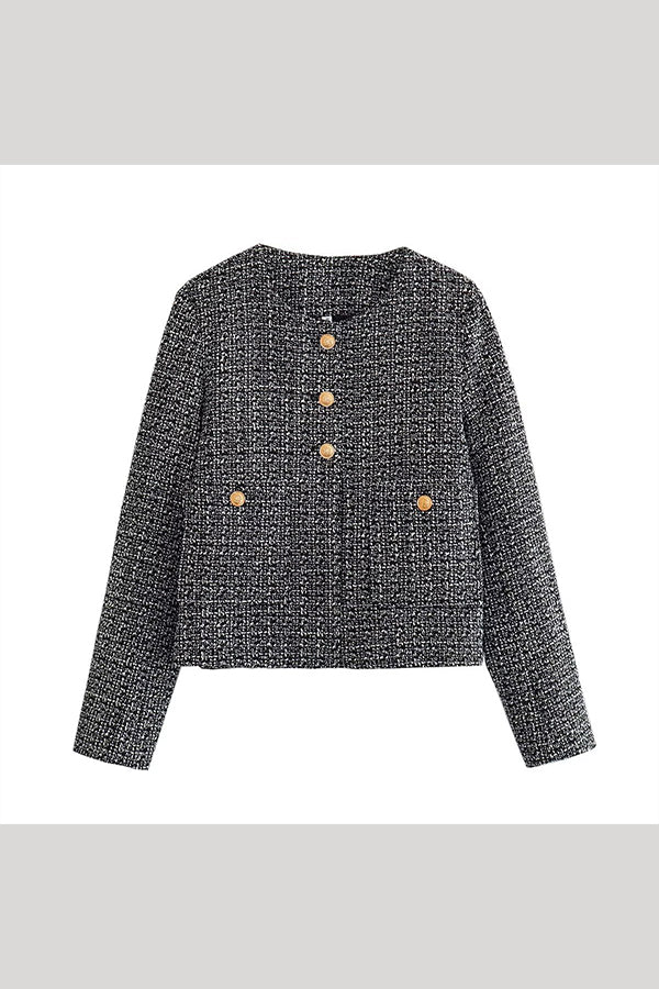 Velina Moda | Color Textured Casual Style Top Jacket