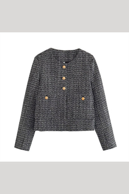Velina Moda | Color Textured Casual Style Top Jacket