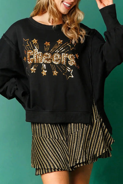 Velina Moda | Christmas Sequins Casual Round Neck Long Sleeve Sweatshirt