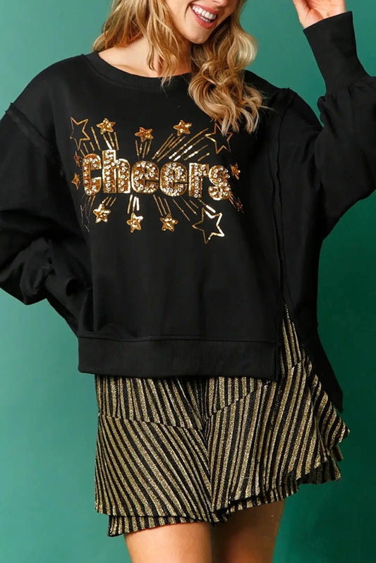 Velina Moda | Christmas Sequins Casual Round Neck Long Sleeve Sweatshirt