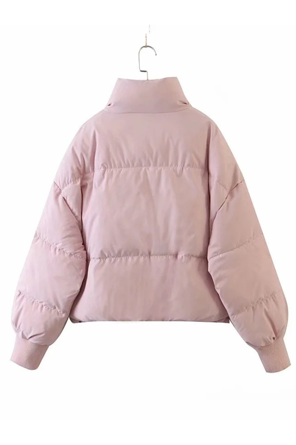 Velina Moda | Collar Zipper Pocket Thick Warm Cotton Jacket