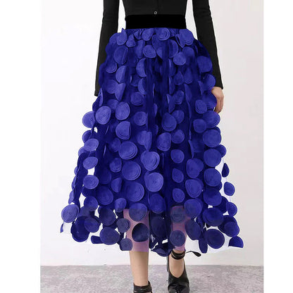Velina Moda | Chic skirt made of polka dot and tulle patchwork