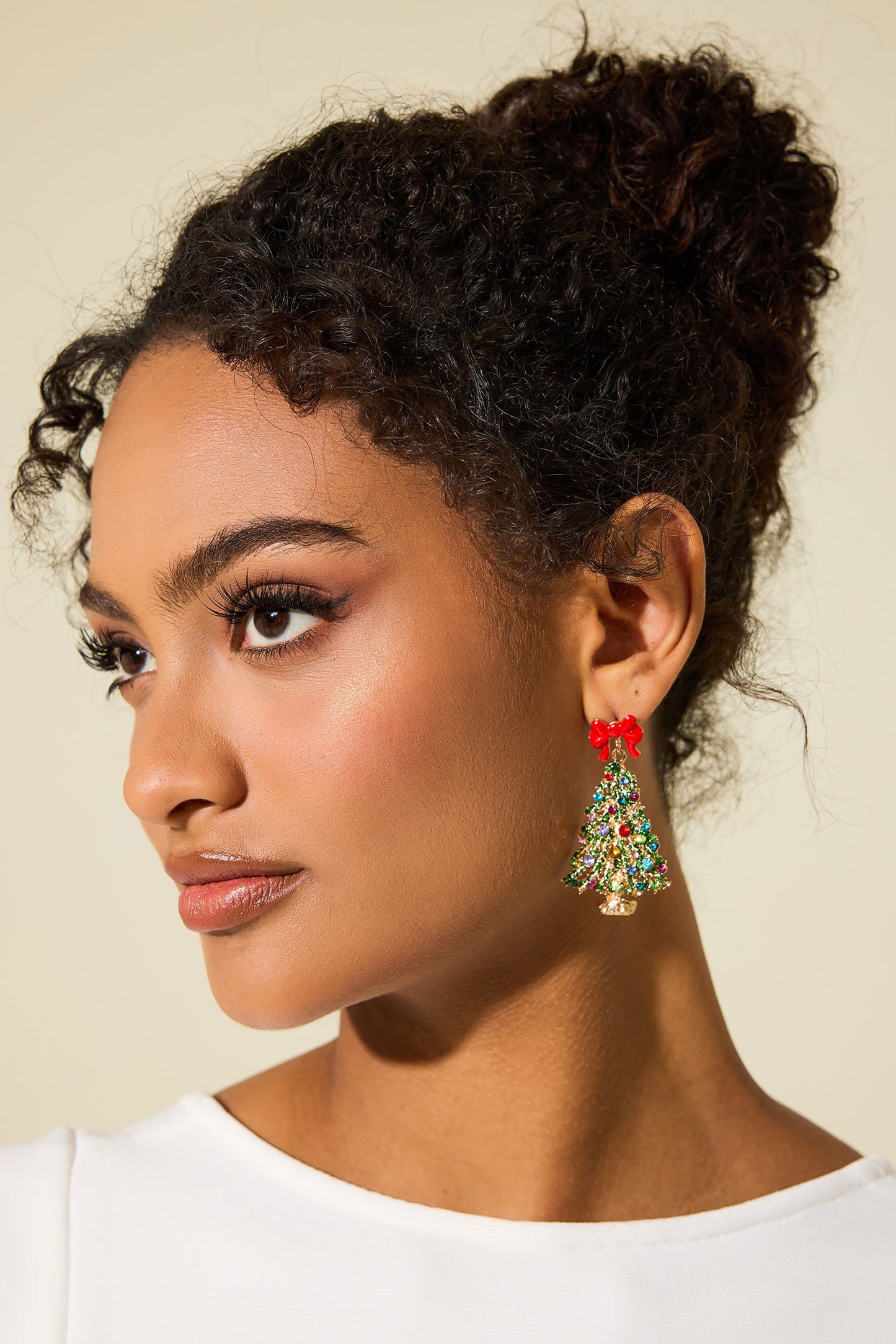 Velina Moda | Rhinestone Christmas Tree Shaped Earrings