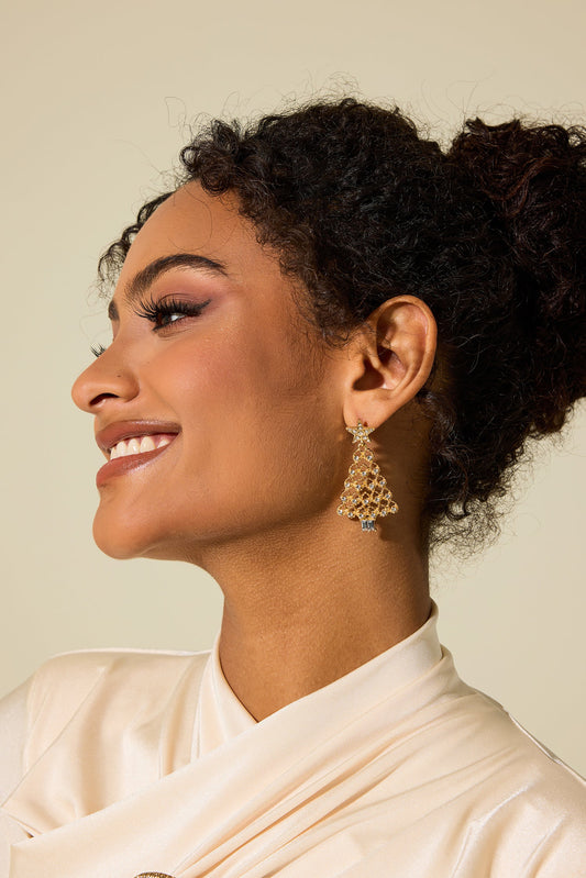 Velina Moda | Faux Diamond Christmas Tree Shaped Earrings