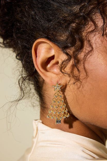 Velina Moda | Faux Diamond Christmas Tree Shaped Earrings