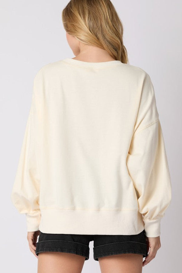 Velina Moda | Christmas Gingerbread Man Sequin Casual Long Sleeve Sweatshirt