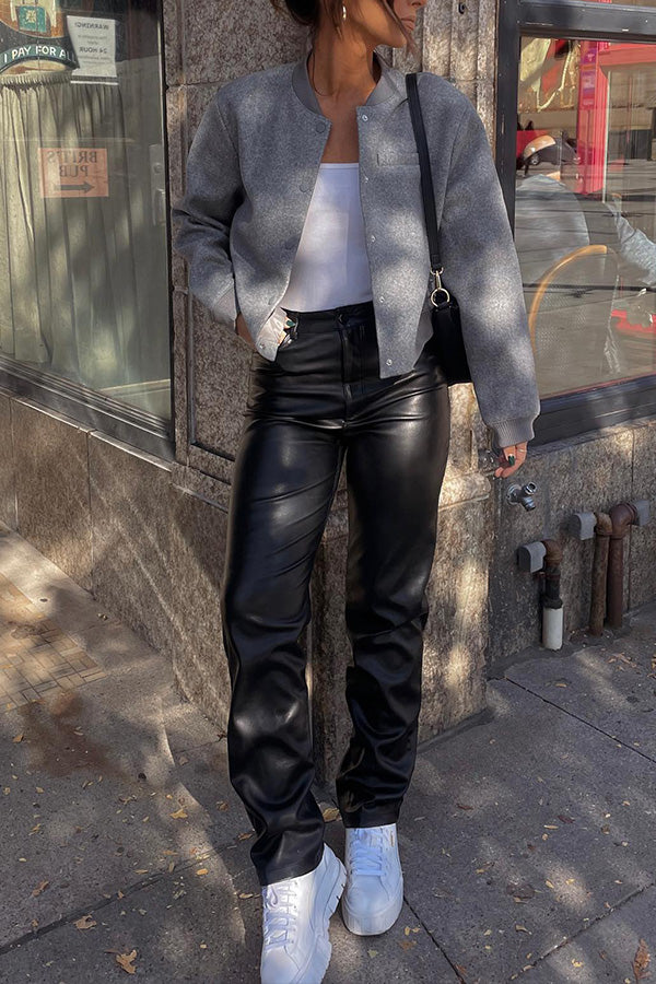 Velina Moda | Baseball Shirt Loose Casual Cardigan Jacket